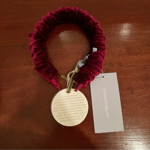 Antonio Melani Nicola Bathie Wine Maroon Velvet Alexandra Winter headband NWT